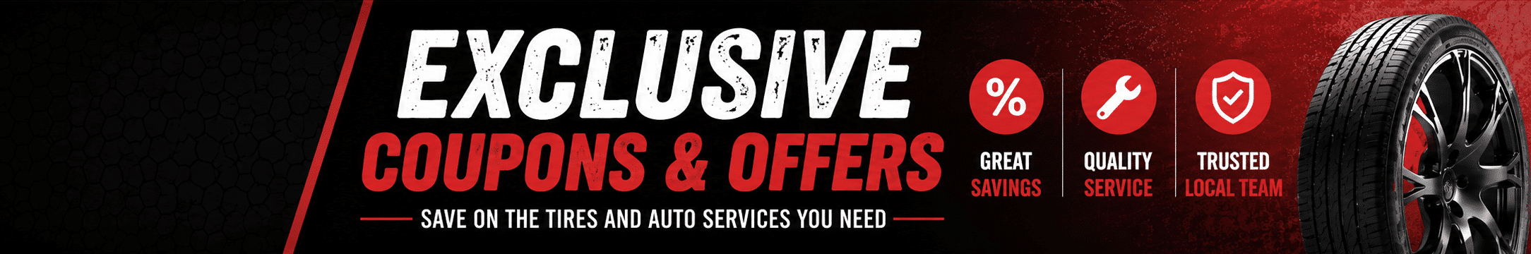 Coupons and offers on tires and auto services